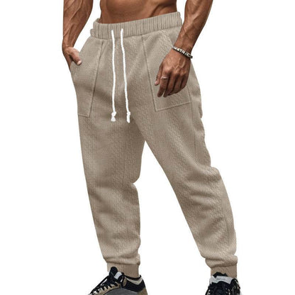 Buycenter Men's Casual Knitted Trousers - Breathable, Drawstring, Plus Size - Buy Center