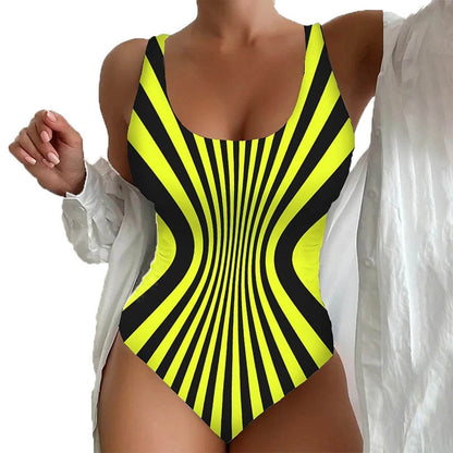 Women’s Seaside Beach Swimsuit - 3D Contrast Stylish One-Piece S-4XL - Buy Center