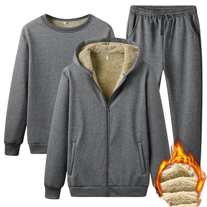 Plus Velvet Men's Casual Pajama Set - Stylish Lamb Velvet Comfort - Buy Center