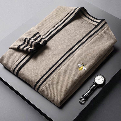 Men's Korean Style Slim Fit Cardigan - Trendy Long Sleeve Knitwear - Buy Center