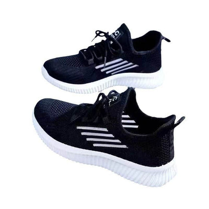 Breathable Casual Sports Flats - Korean Flyknit Shoes for Comfort & Style - Buy Center