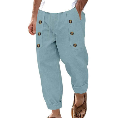 Hawaii Beach Men's Cotton Linen Trousers - Stylish Casual Pants 2025 - Buy Center