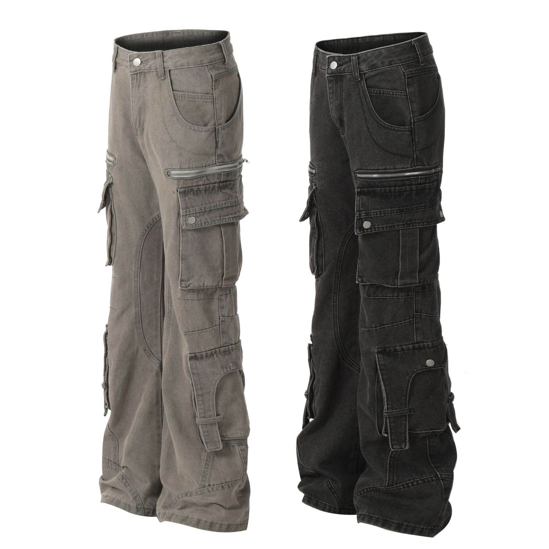 Trendy Multi-Pocket Cotton Overalls for Teens - Casual Solid Color Style - Buy Center