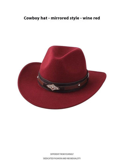 European & American Woolen Cowboy Hat - Stylish Adjustable Fit for All - Buy Center