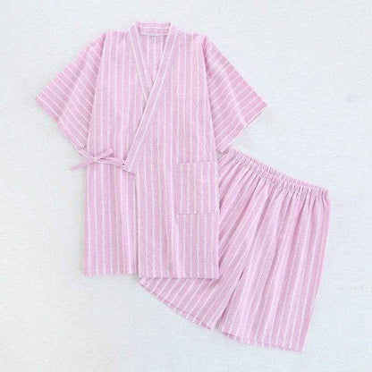 Washed Cotton Thin Striped Pajamas - Comfortable Sleepwear Set For All