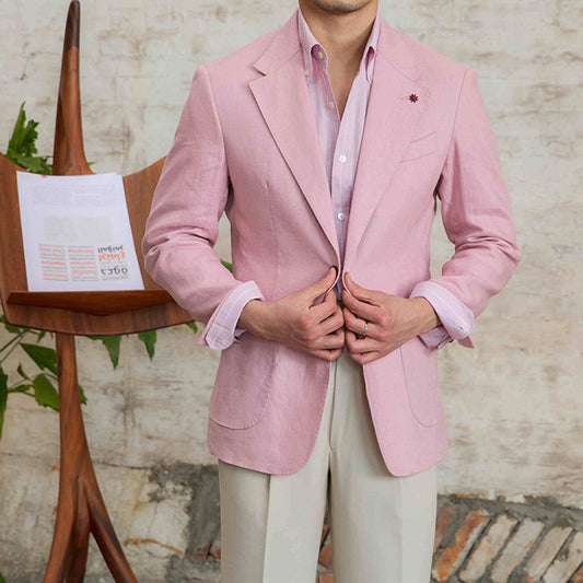 Lightweight Casual Linen Suit Jacket for Men - Summer Fashion Essential - Buy Center