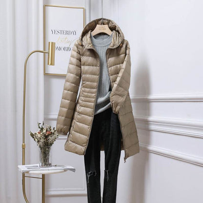 Women's Casual Hooded Down Jacket - Warm, Stylish Padded Outerwear - Buy Center