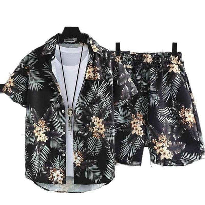 Men's Hawaiian Beach Pants & Shirt Suit - Quick-Dry Casual Set 2025