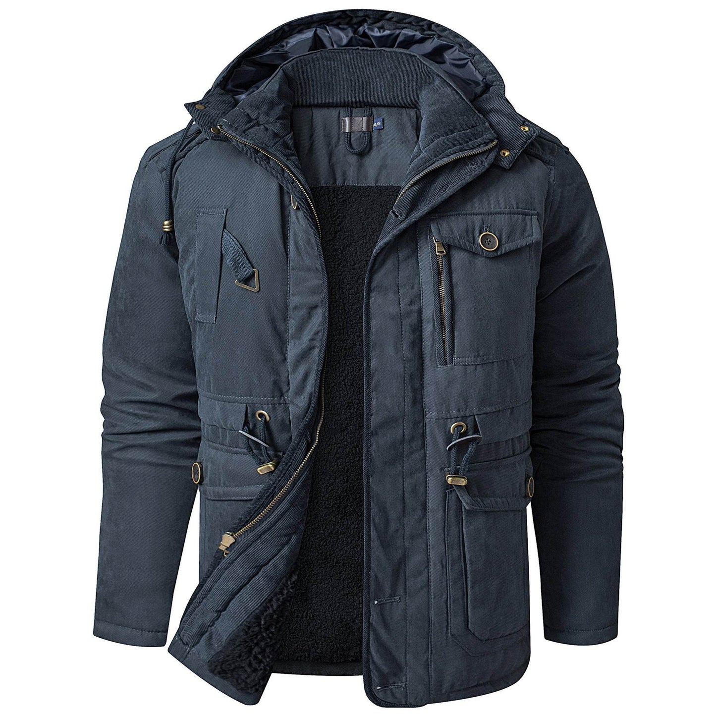 Men's Plus Size Hooded Fleece-Lined Parka - Stylish Mid-Length Winter Coat - Buy Center
