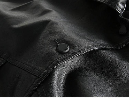 European American Trendy Loose Fit Leather Jacket - Stylish & Comfortable - Buy Center