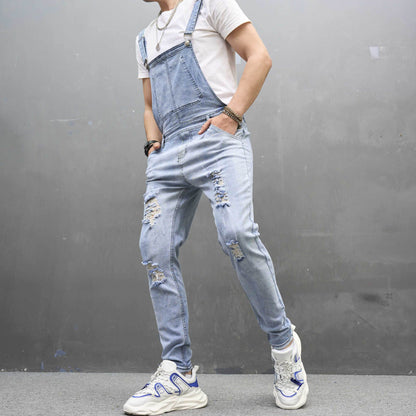 Buycenter Men's Slim Ripped Skinny Trousers - Stylish Denim for Spring & Autumn - Buy Center