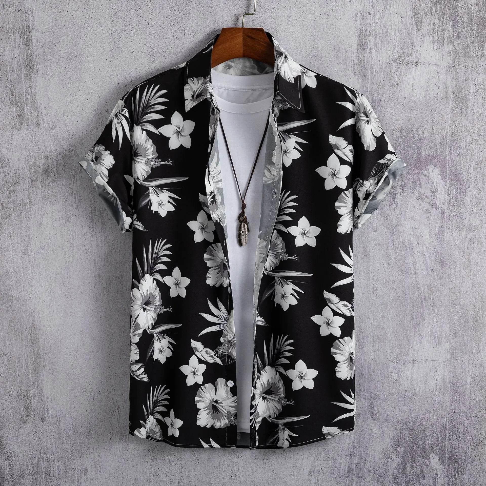Trendy Men's Hawaiian 3D Printed Shirt - Short-Sleeved Cardigan Style - Buy Center