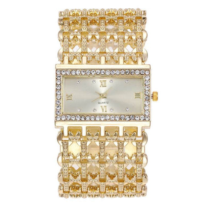 Women's Steel Band Diamond Watch - Rhinestone Square Design, Premium Style - Buy Center