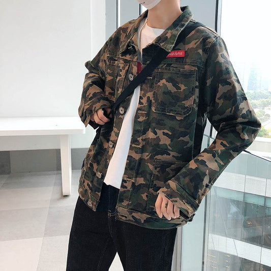 Buycenter Men's Camouflage Denim Jacket - Stylish Autumn Coat for All Sizes - Buy Center
