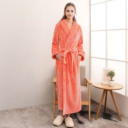 Thick Waist Velvet Men's Bathrobe - Stylish Long Flannel Cardigan 2025 - Buy Center