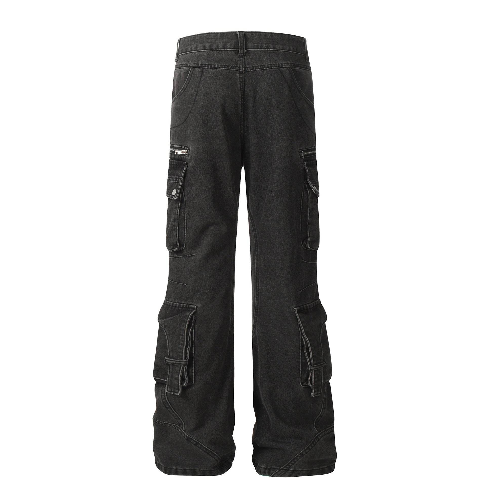 Trendy Multi-Pocket Cotton Overalls for Teens - Casual Solid Color Style - Buy Center