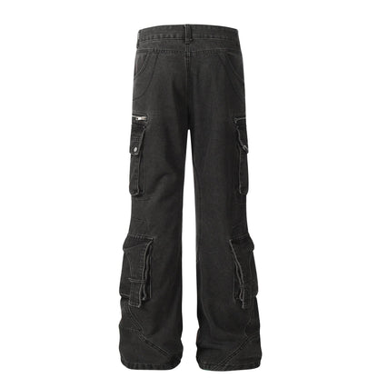 Trendy Multi-Pocket Cotton Overalls for Teens - Casual Solid Color Style - Buy Center