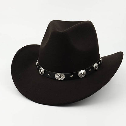 European & American Woolen Cowboy Hat - Stylish Adjustable Fit for All - Buy Center