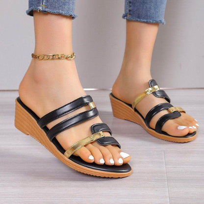 Buycenter Women's Casual Wedge Platform Slippers - Stylish & Comfortable - Buy Center