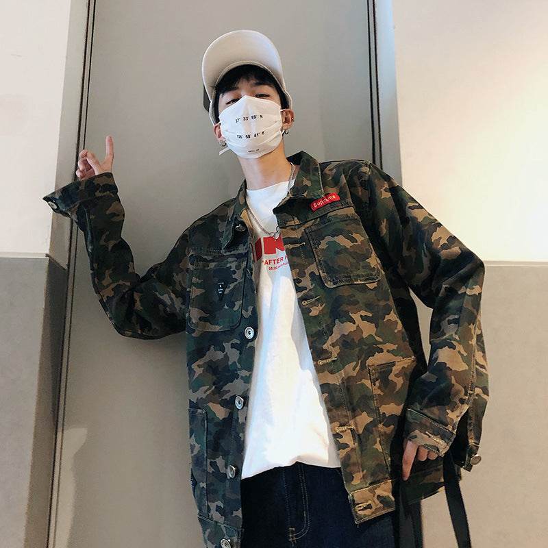 Buycenter Men's Camouflage Denim Jacket - Stylish Autumn Coat for All Sizes - Buy Center